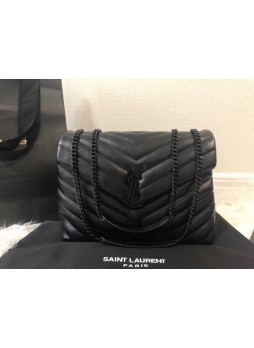  YSL LOULOU Y BAG MEDIUM BLACK WITH BLACK HARDWARE 